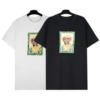 Футболка с коротким рукавом с буквенным логотипом Angels, мужская и женская Свободная хлопковая универсальная футболка для пары, модный тренд, повседневная футболка