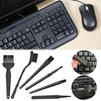 Черная Антистатическая щетка 6в1, портативная щетка с ручкой, набор кистей для чистки клавиатуры, щетки для домашнего использования и чистки компьютера