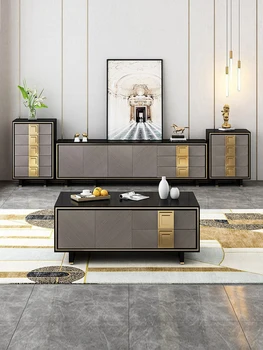 Шкаф для телевизора простой журнальный столик в итальянском стиле каменная доска новый китайский стиль гостиная американская машина высокая корпусная мебель