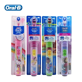 Электрическая Зубная щетка Oral B Kids Для Ухода За Деснами С Вращающейся Очень Мягкой Щетиной Для Чистки Зубов на Батарейках типа АА для Детей 3 +