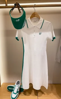 Южная Корея, весенне-летняя одежда для гольфа, женское быстросохнущее трикотажное платье, платье для тенниса с перьями, Гольф