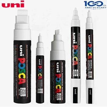 Япония UNI Posca PC-1M/3M/5M/8K/17K 5 шт./компл. ручка для рисования ПОП-краской, смешанный маркер, 5 размеров каждой ручки, рекламная ручка для плакатов